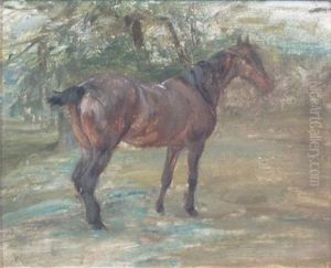 Outdoor Study With Horse by Robert L. Alexander