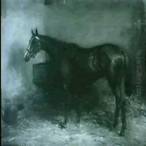 Horses In Loose Boxes (2) One Dated 1899 by Robert L. Alexander