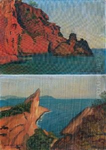 Bord De Mer Rocheux I (+ Bord De Mer Rocheux Ii; Pair) by Alexandre Joseph Alexandrovitch