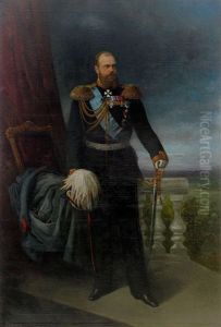 Portrait Of Emperor Alexander Iii by Stephan Fedorovich Alexandrovski