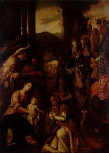 Konungarnas Tillbedjan by Domenico di Paride Alfani