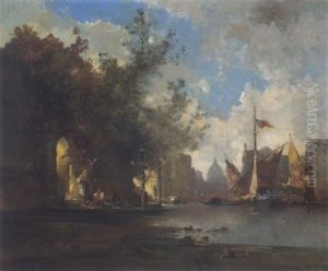 Sonniger Kanal In Venedig by Jean D'Alheim