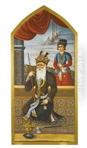 A Monumental Portrait Of King Jamshid A Monumental Portrait Of King Jamshid
