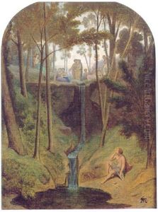 Les Muses (la Fontaine De L'helicon) by Theodore Claude Felix Caruelle d' Aligny