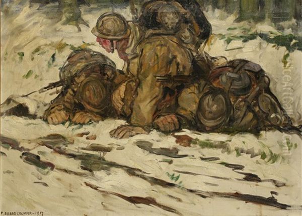 First World War Soldiers Sheltering On A Battlefield - view 1