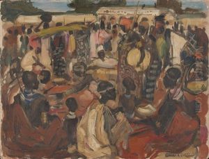 Scene De Marche A Kivu by Fernand Allard L'Olivier