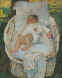 L'enfant Dans Son Berceau by Fernand Allard L'Olivier
