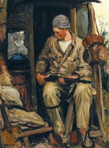 Fantassin Au Repos Dans Les Tranchees Pendant La Guerre 1914-1918 by Fernand Allard L'Olivier