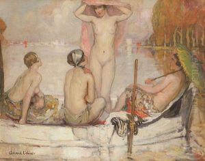 Baigneuses Nues Au Bord Du Lac