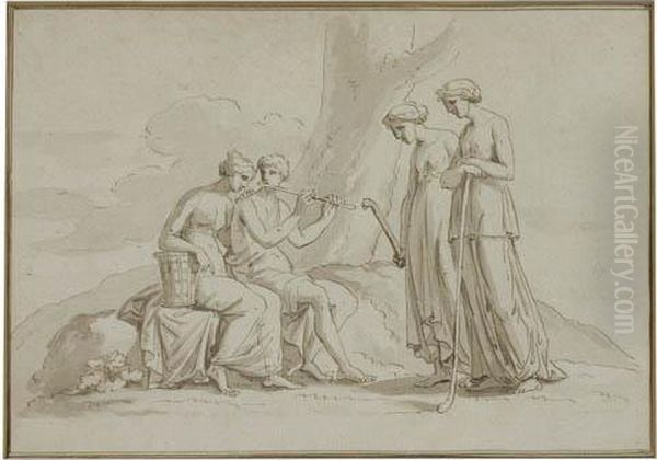 Four Classical Figures - view 1