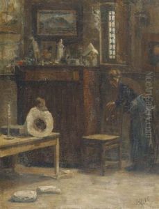Cleaning The Studio by August Allebe