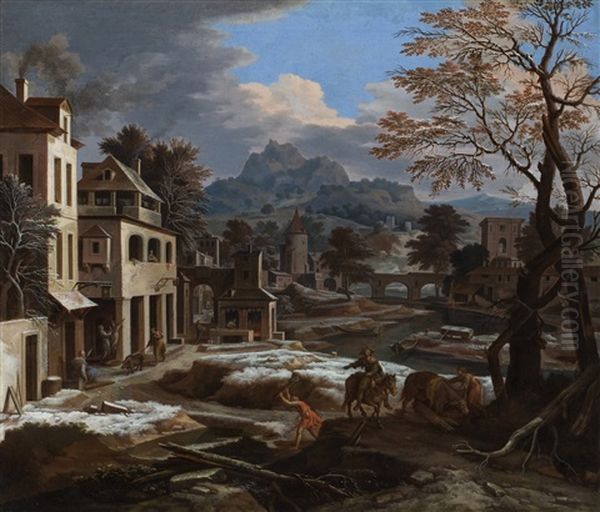 The First Frost: An Animated Village Scene In Autumn - view 1