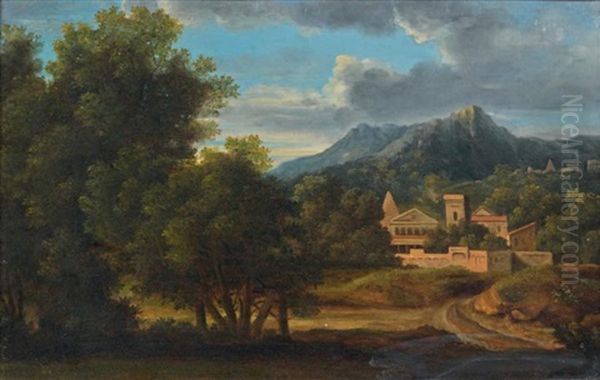 Paysage D'italie Avec Constructions Antiques - view 1