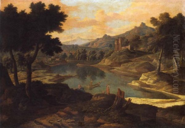 Paesaggio Lacustre Con Figure - view 1