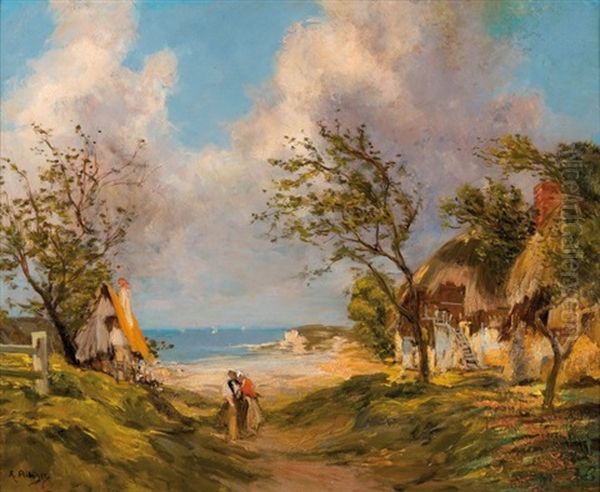 Personnages Sur Le Chemin En Bord De Cote - view 1