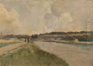 Paysage A La Riviere Anime De Personnages