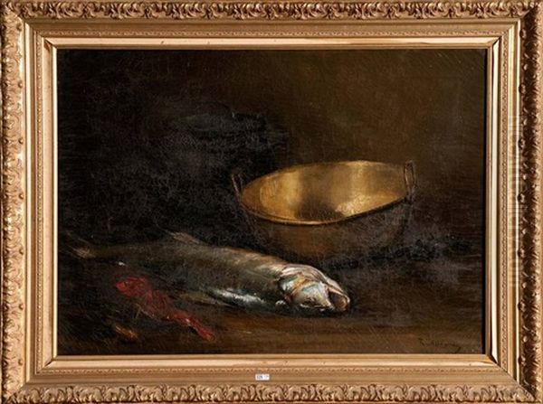 Nature Morte Aux Poissons Et Au Cuivre - view 1