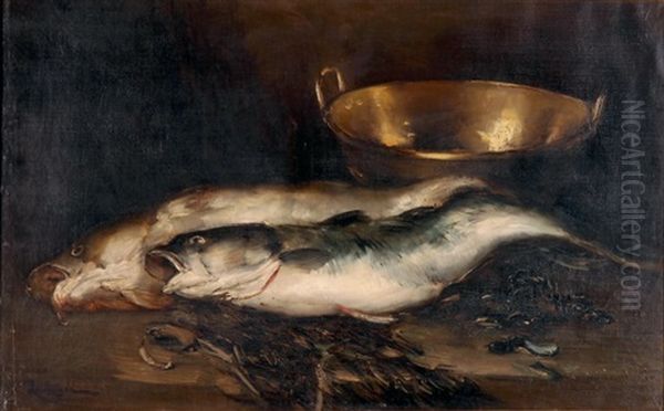 Grosses Fischstillleben Mit Kupferkessel - view 1