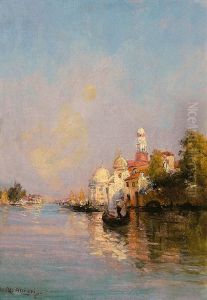 Venezianische Ansicht Mit Santa Maria Della Salute Von Der Academia-brucke Aus Gesehen by Raymond Allegre