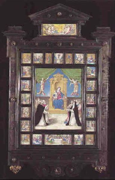 Madonna And Child Enthroned And Flanked By Two Angels... - view 1