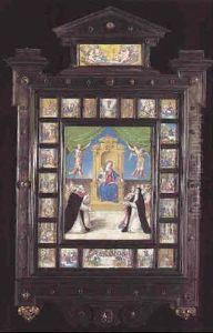 Madonna And Child Enthroned And Flanked By Two Angels... Madonna And Child Enthroned And Flanked By Two Angels...