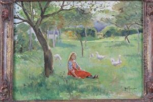 La Petite Gardienne D'oies by Louis Abel-Truchet