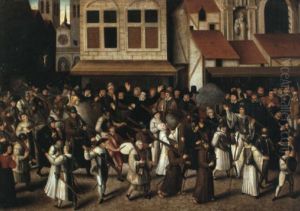 Monks Dressed In Military Apparel In A Lenten Procession by Francesco Allegrini
