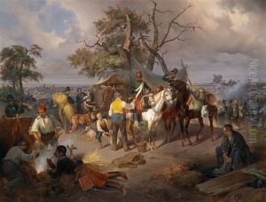 Reges Treiben Im Feldlager Des Kaiserlichen Husarenregiments Nr. 5 Karl Albrecht Konig Von Sardinien