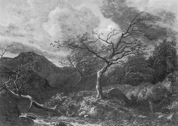 Paysage A La Riviere Sous L'orage (les Bords De La Bourbre?) - view 1