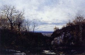 Fermiere Et Troupeau A La Mare by Hector Louis Allemand