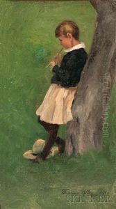 Playing Flute: A Sketch Of Stephen Fitzgerald, Petersham, Mass by Thomas Allen Jr.