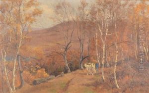 Steer In A Western Landscape