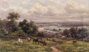 English Landscape With Cows by James Baylis Allen