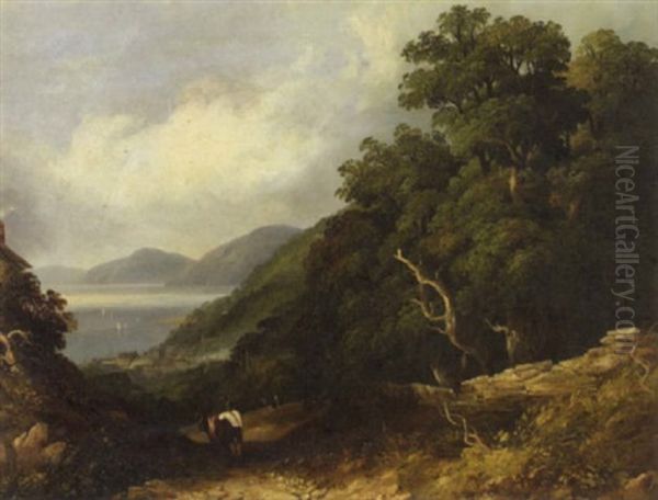 A View Of Bangor With A Figure And A Donkey On A Path In The Foreground - view 1