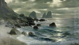 Marina Piccola Auf Capri Mit Blick Auf Die Faraglioni by Christian Wilhelm Allers