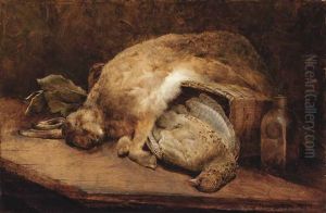Stillleben Mit Erlegtem Feldhasen by August Herrmann Allgau