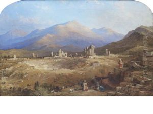 The Ancient Church Of St. John With The Citadel. Pergamos (+ The Ruins Of Laodicea; Pair) by Thomas Allom