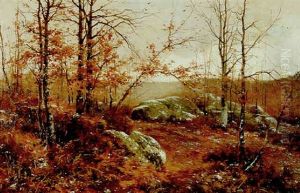 Les Rochers En Foret De Fontainebleau by Auguste Allonge