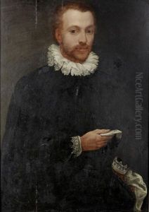 Portrait Of A Gentleman, Three-quarter-length, In A Black Coat Holding A Letter