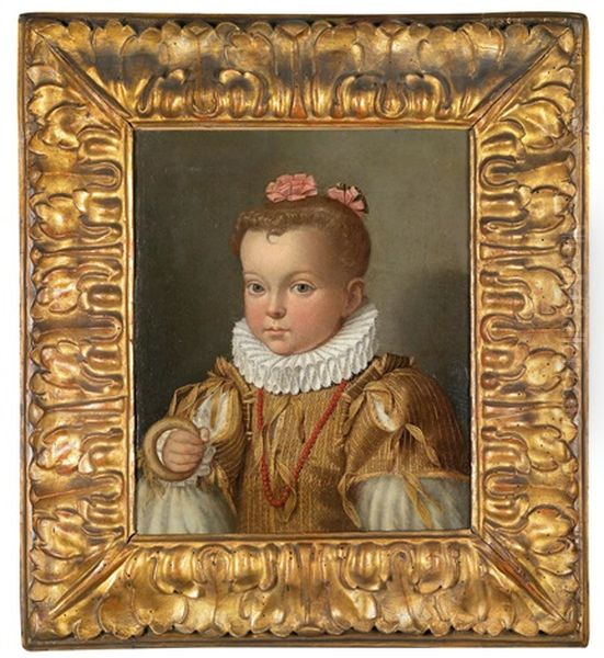 Portrat Eines Jungen Madchens, Eine Lange Kette Aus Korallenkugeln Tragend, Wohl Aus Dem Hause Medici - view 1