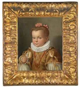 Portrat Eines Jungen Madchens, Eine Lange Kette Aus Korallenkugeln Tragend, Wohl Aus Dem Hause Medici by Alessandro di Cristofano Allori