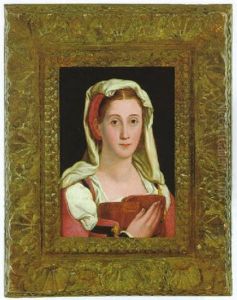 Rittrato Di Dama, Bildnis Einer Dame In Rotem Kleid by Alessandro di Cristofano Allori