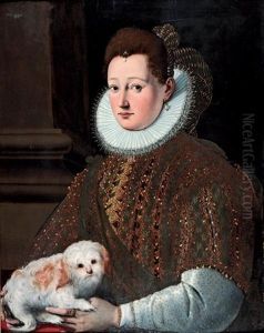 Portrait De Femme Tenant Un Petit Chien Sur Les Genoux