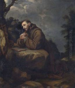 Saint - Francois En Priere by Cristofano Allori