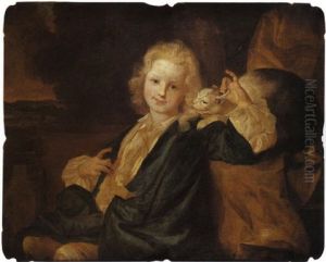 Jeune Garcon Et Son Chat by Gilles Allou