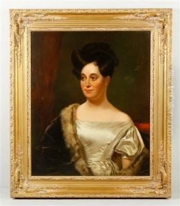 Portrait Of A Young Woman In Satin Dress