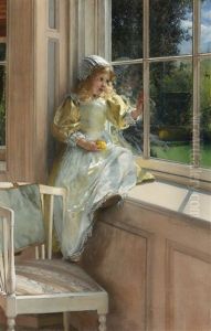 A Looking Out O'window, Sunshine by Laura Theresa Alma-Tadema