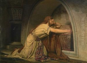 Clotilde At The Tomb Of Her Grandchildren by Sir Lawrence Alma-Tadema