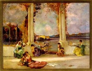 Bathers In A Grecian Landscape by Sir Lawrence Alma-Tadema