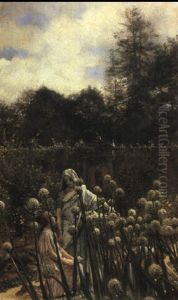 A Kitchen Garden by Sir Lawrence Alma-Tadema